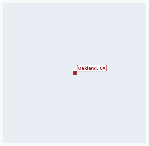 Map of rail route from Queens, NY to Oakland, CA showing BNSF → BRC → CSAO → CSXT → IHB → LI → NJT → NS → NYNJ → RJCL → SCIH → UP